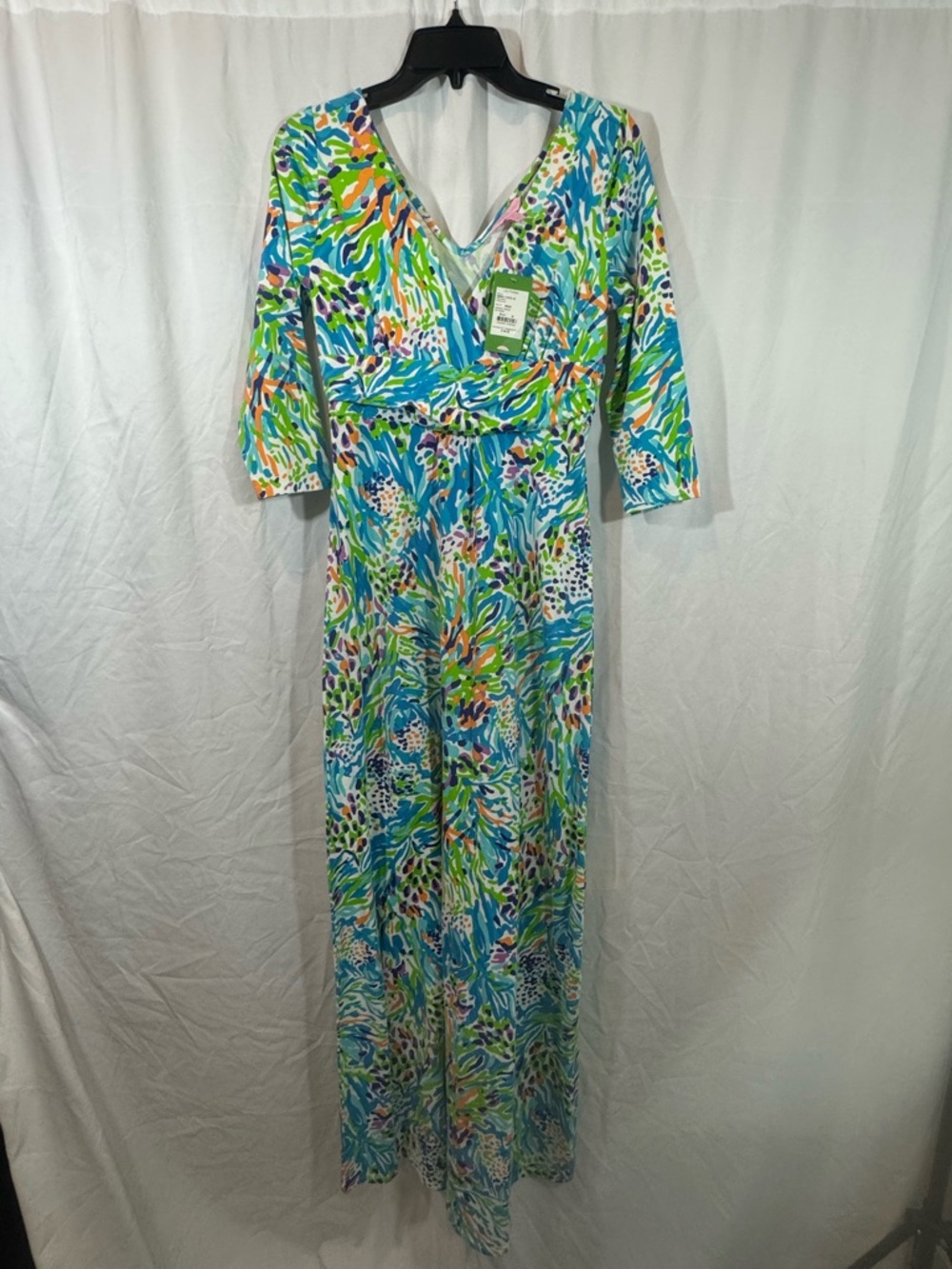 Lilly Pulitzer Bright Multicolor One-Piece Maxi Dress - V-Neck M